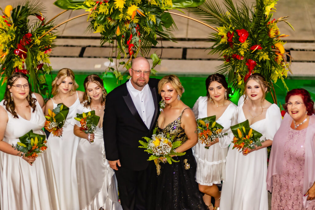 Photo of a couple that get married in costa rica at the castle of oz.
